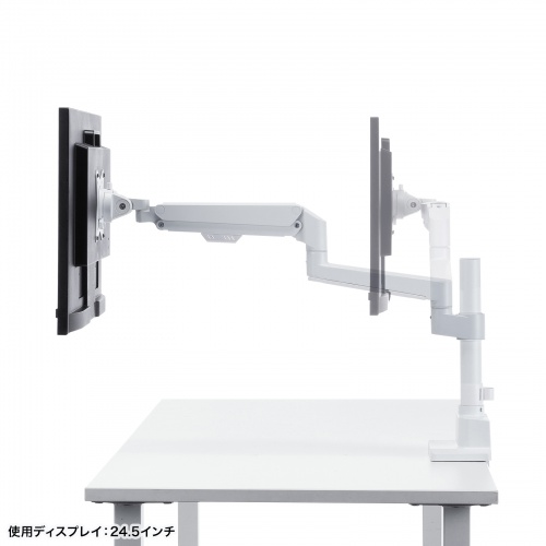 CR-LAC1407W / モニターアーム（ガススプリング式・支柱タイプ・ホワイト）