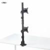 CR-LAC215BK / モニターアーム（デュアル・ショートアーム・薄型ショートクランプ・ブラック）