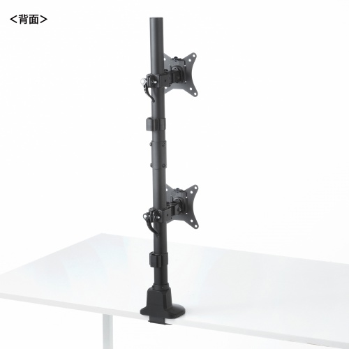CR-LAC215BK / モニターアーム（デュアル・ショートアーム・薄型ショートクランプ・ブラック）