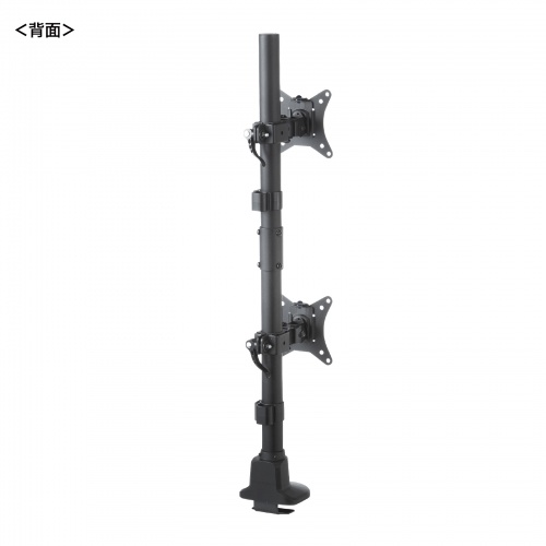CR-LAC215BK / モニターアーム（デュアル・ショートアーム・薄型ショートクランプ・ブラック）