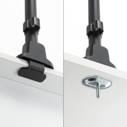 CR-LAC215BK / モニターアーム（デュアル・ショートアーム・薄型ショートクランプ・ブラック）