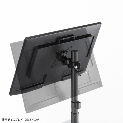 CR-LAC215BK / モニターアーム（デュアル・ショートアーム・薄型ショートクランプ・ブラック）