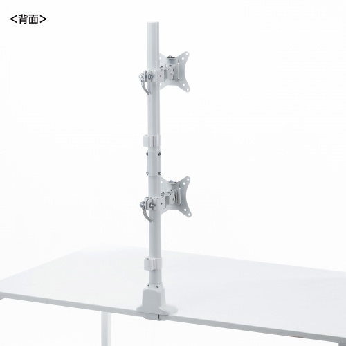 CR-LAC215W / モニターアーム（デュアル・ショートアーム・薄型ショートクランプ・ホワイト）