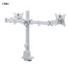 CR-LAC216W / モニターアーム（デュアル・ロングアーム・薄型ショートクランプ・ホワイト）