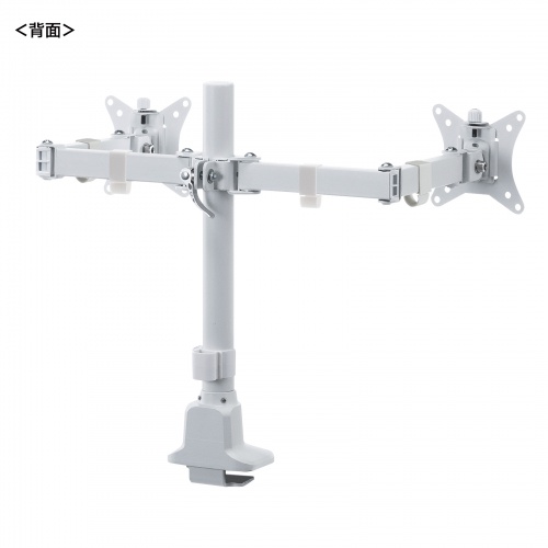 CR-LAC216W / モニターアーム（デュアル・ロングアーム・薄型ショートクランプ・ホワイト）