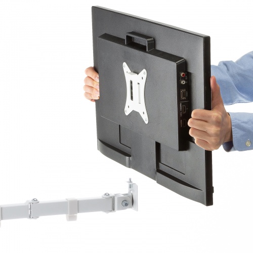 CR-LAC216W / モニターアーム（デュアル・ロングアーム・薄型ショートクランプ・ホワイト）