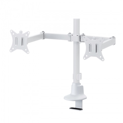 CR-LAC216W / モニターアーム（デュアル・ロングアーム・薄型ショートクランプ・ホワイト）