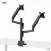 CR-LAC2407BK モニターアーム(デュアル・ガススプリング式・支柱タイプ・ブラック) CR-LAC2407BK / モニターアーム(デュアル・ガススプリング式・支柱タイプ・ブラック)