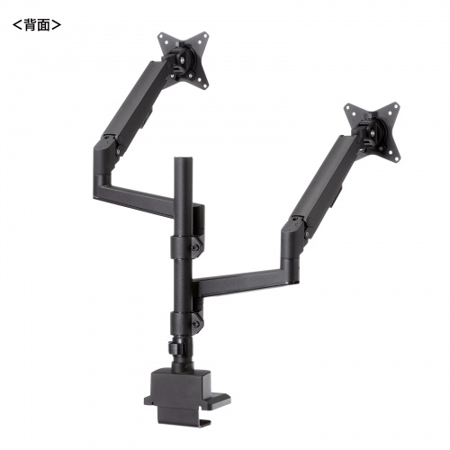 CR-LAC2407BK / モニターアーム（デュアル・ガススプリング式・支柱タイプ・ブラック）
