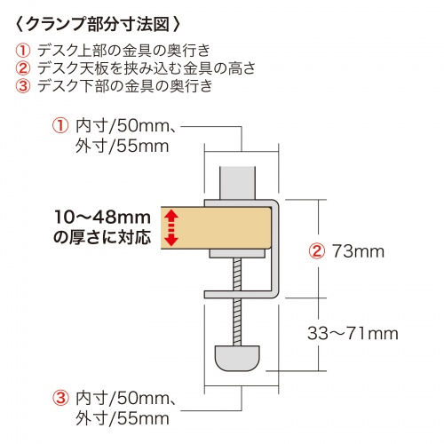 CR-LACAM6 / クランプ式カメラマウント（伸縮タイプ）