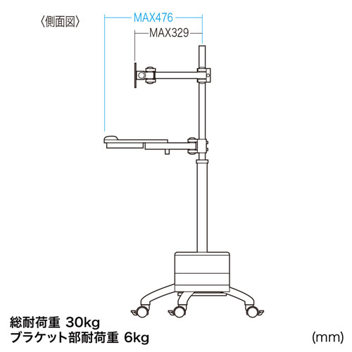 CR-LAST27 / キーボード台、CPUスタンド付き17型～24型対応2画面液晶モニタスタンド