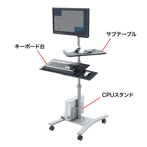 CR-LAST3 / キーボード台・CPUスタンド付き17型～24型液晶モニタスタンド