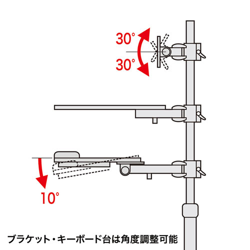 CR-LAST3 / キーボード台・CPUスタンド付き17型～24型液晶モニタスタンド