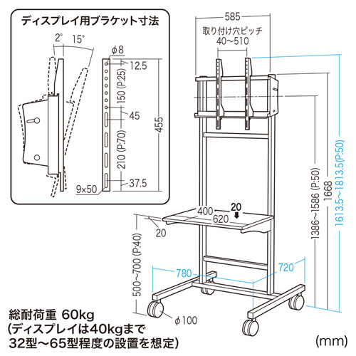 CR-PL12N / 32型～65型対応液晶ディスプレイスタンド