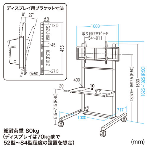 CR-PL15N / 52型～84型対応液晶・プラズマディスプレイスタンド