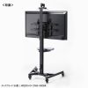 CR-PL61BK / 32～75型対応手動上下昇降テレビスタンド（カメラ台、大型キャスター付き）