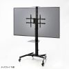 CR-PL61BK / 32～75型対応手動上下昇降テレビスタンド（カメラ台、大型キャスター付き）