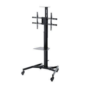 CR-PL61BK / 32～75型対応手動上下昇降テレビスタンド（カメラ台、大型キャスター付き）