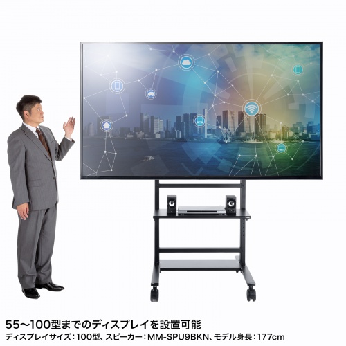 CR-PL65BK / 55～100型対応高耐荷重ディスプレイスタンド