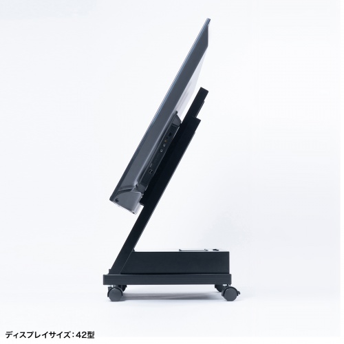 CR-PL66 / 40～65型対応デジタルサイネージスタンド（ロータイプ・収納ボックス付き）