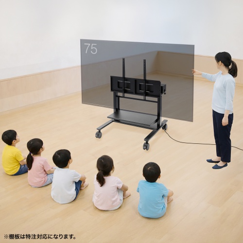 CR-PL68BK / 60～100型対応高耐荷重電動上下昇降ディスプレイスタンド