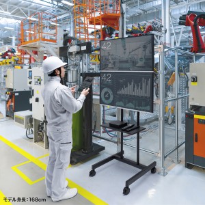 省スペースで情報共有を強化できる、上下2面対応ディスプレイスタンドを発売