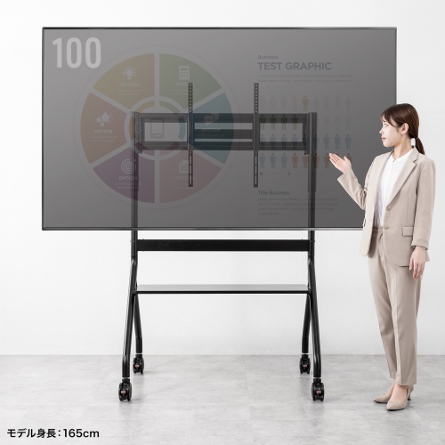 CR-PL72BK / 100型対応手動昇降ディスプレイスタンド