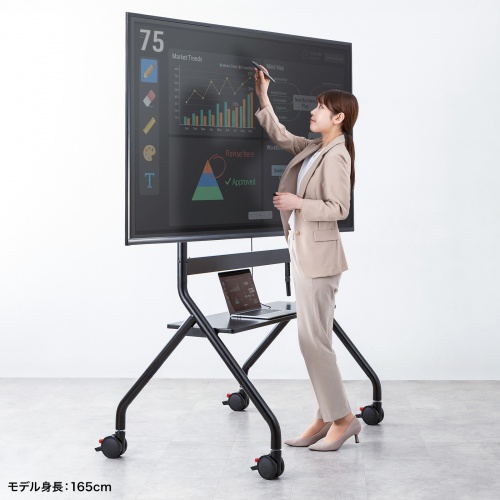CR-PL72BK / 100型対応手動昇降ディスプレイスタンド