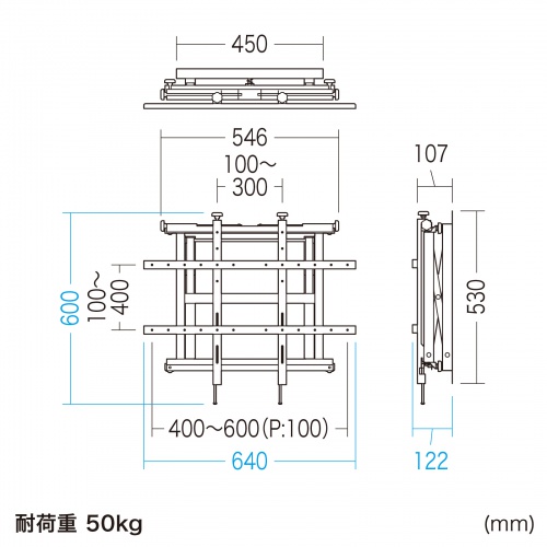 CR-PLKG16BK / プッシュ式壁掛け金具（32～65型対応）