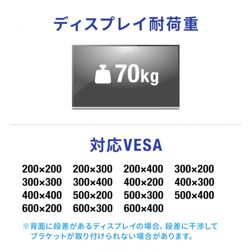 CR-PLKG20BK / プッシュ式壁掛け金具(75インチ・70kg対応)
