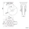 CST-125ER-FRE2 / 汎用キャスター 125mm径 2個セット（フリー）ゴム製