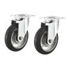CST-125ER-FRE2 汎用キャスター 125mm径 2個セット(フリー)ゴム製 CST-125ER-FRE2 / 汎用キャスター 125mm径 2個セット(フリー)ゴム製