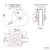 CST-125ER-FRST2 / 汎用キャスター 125mm径 2個セット（フリーストッパー付き）ゴム製