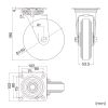 CST-150ER-FRE2 / 汎用キャスター 150mm径 2個セット（フリー）ゴム製