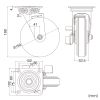 CST-150ER-FRST2 / 汎用キャスター 150mm径 2個セット（フリーストッパー付き）ゴム製