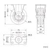 CST-75E-FIX2 / 汎用キャスター 75mm径 2個セット（固定）ゴム製