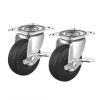 CST-75E-FRST2 汎用キャスター 75mm径 2個セット(フリーストッパー付き)ゴム製 CST-75E-FRST2 / 汎用キャスター 75mm径 2個セット(フリーストッパー付き)ゴム製