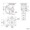 CST-75N-FRST2 / 汎用キャスター 75mm径 2個セット（フリーストッパー付き）ナイロン製