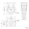 CST-75TP-FIX2 / 汎用キャスター 75mm径 2個セット（固定）TPR製