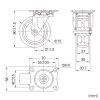 CST-75TP-FRE2 / 汎用キャスター 75mm径 2個セット（フリー）TPR製