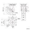 CST-75TP-FRST2 / 汎用キャスター 75mm径 2個セット（フリーストッパー付き）TPR製