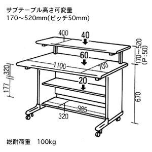 DBL-323L / バイレベルデスクIII　