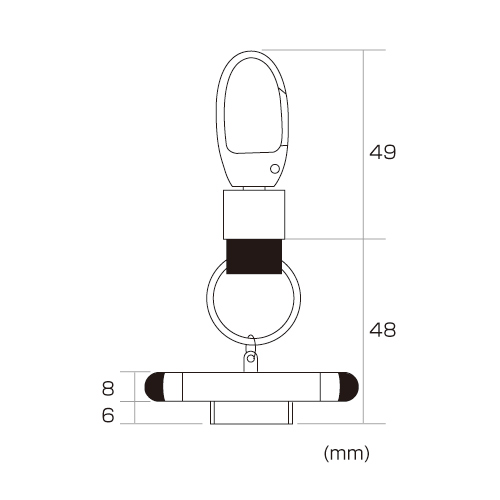 DG-STPEN2BK / タッチペン付きiPhoneカラビナフック(ブラック）