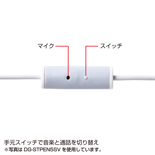 DG-STPEN5BK / タッチペン・イヤホン付iPhoneネックストラップ(ブラック）