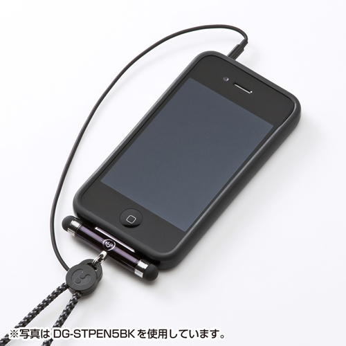 DG-STPEN5SV / タッチペン・イヤホン付iPhoneネックストラップ(シルバー）