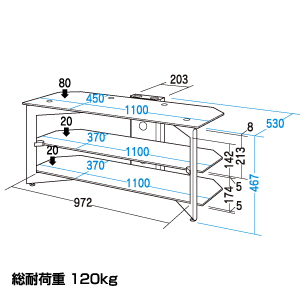 DK-J42GBK / 薄型TVスタンド