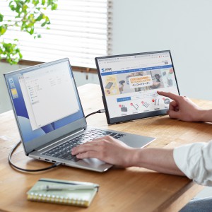 USB Type-Cケーブル1本で手軽にデュアルディスプレイ化できる14インチモバイルモニターを発売