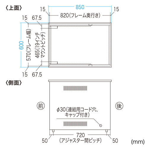 DSK-SV1N / 19インチマウント付デスク（11U・W600×D850mm）