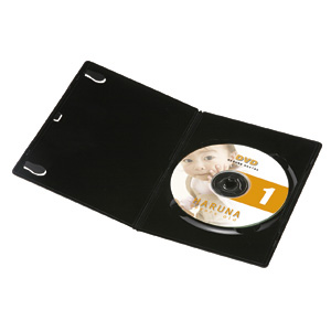 DVD-S1-03BK / 超スリムDVDトールケース（1枚収納・ブラック）