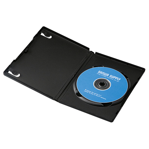 DVD-TN1-10BK【DVDトールケース（1枚収納・10枚パック・ブラック）】インクジェットプリンターで印刷できるインデックスカード付きのDVDトールケース。1枚収納・10枚パック。ブラック。  | サンワサプライ株式会社